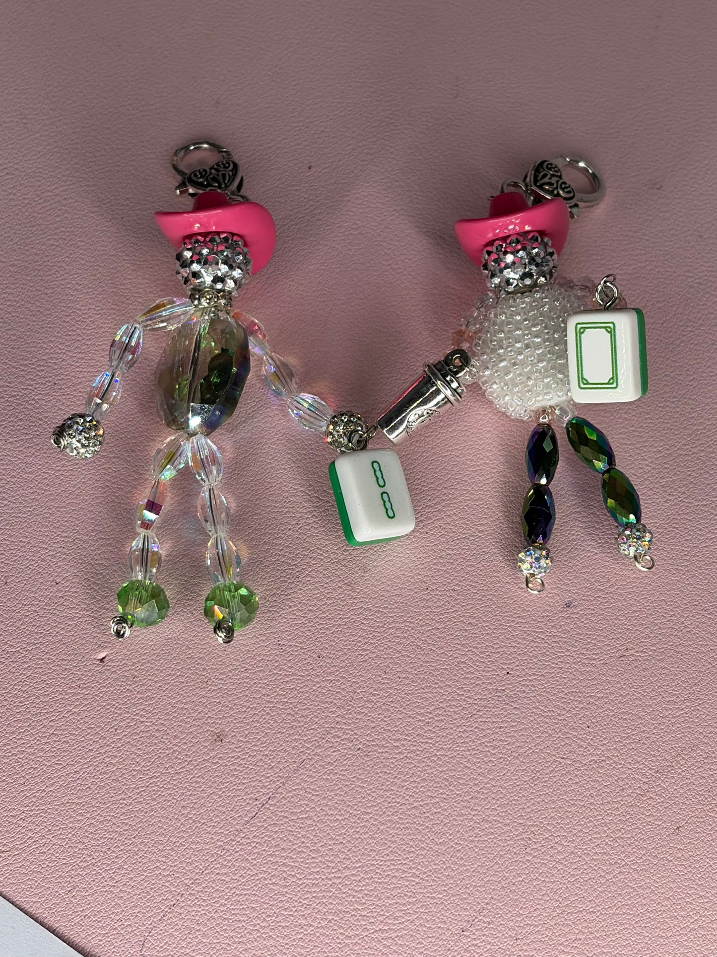 Mama Treasure's Handmade Mahjong Cowgirl Purse Charm Clip (intuitively chosen)
