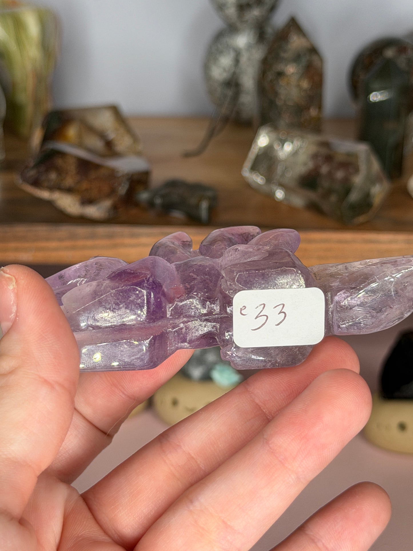 Amethyst 9 Tail Fox with Rainbow
