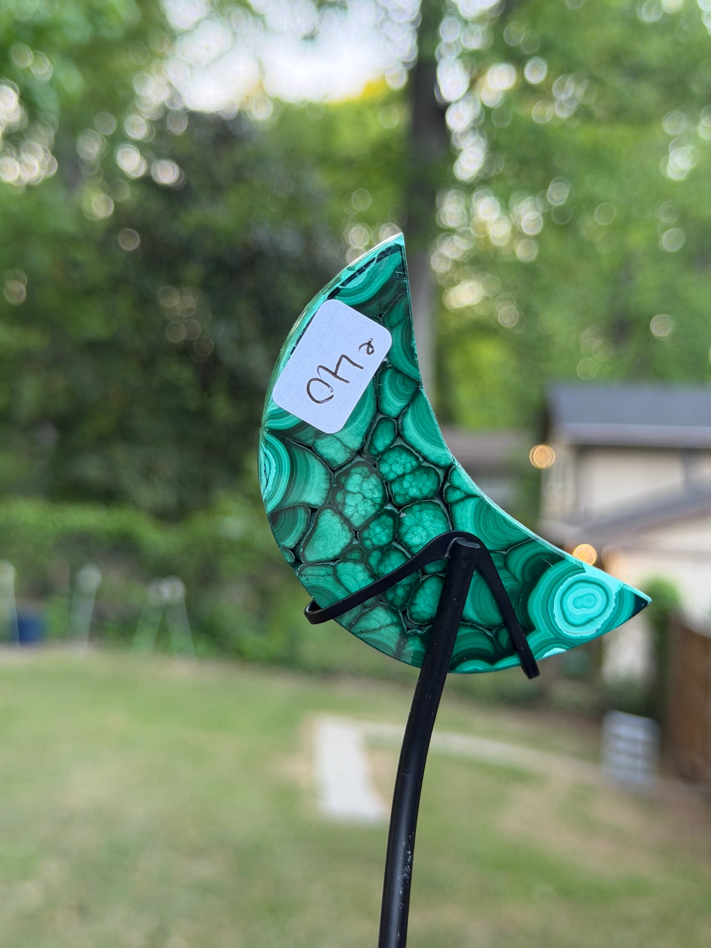 Malachite Moon on Stand