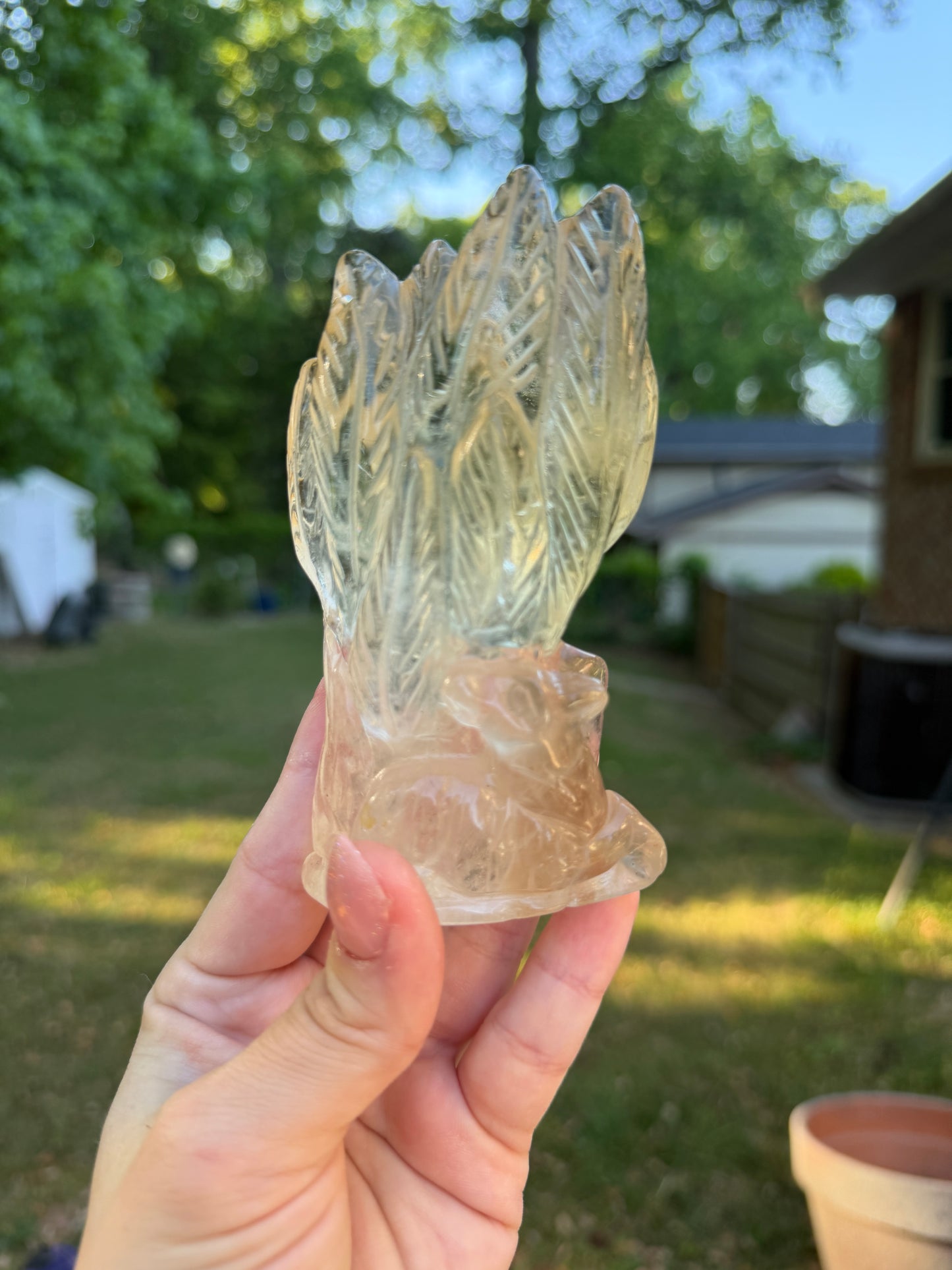 Citrine Nine Tail Fox Carving