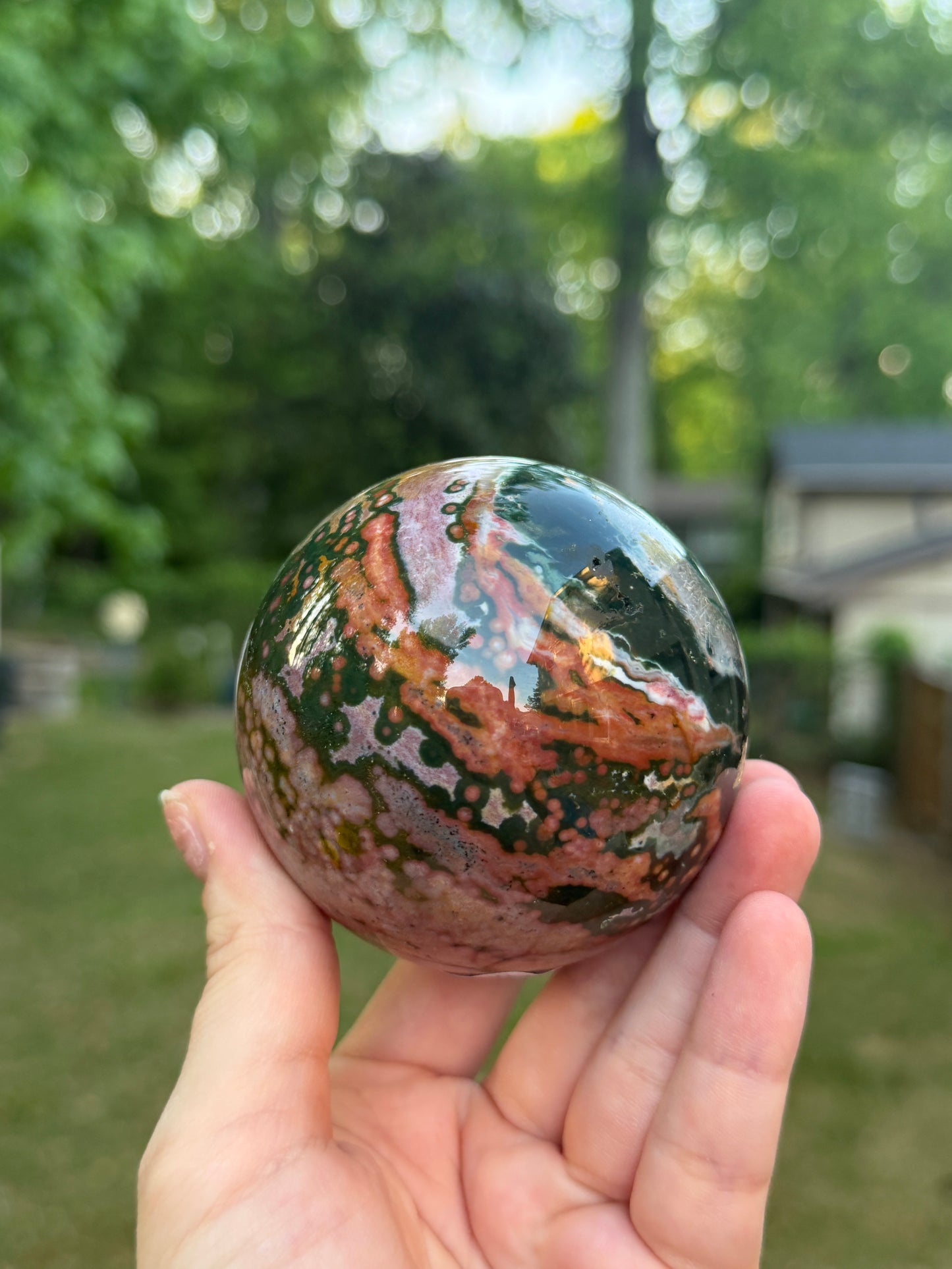 8th Vein Ocean Jasper Statement Sphere