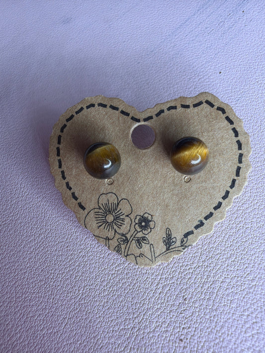 Tiger’s Eye Earrings s925 Bigger