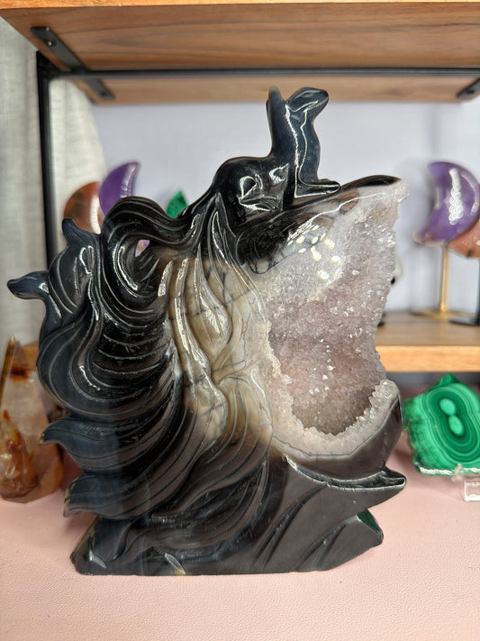 Amethyst Agate 9 Tail Fox