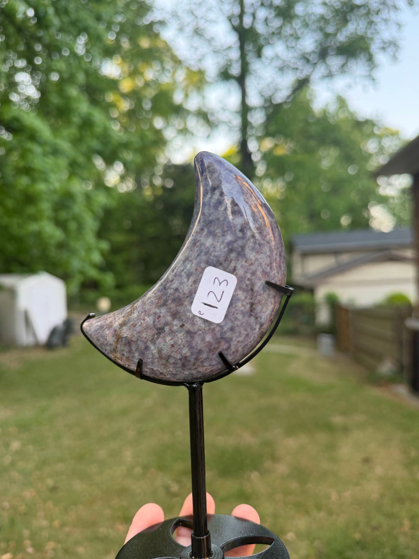 Iolite Sunstone Moon on Stand