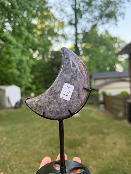 Iolite Sunstone Moon on Stand