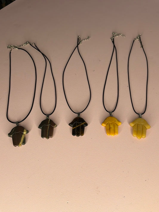 Agate Hamsa Necklace (Intuitively Chosen)