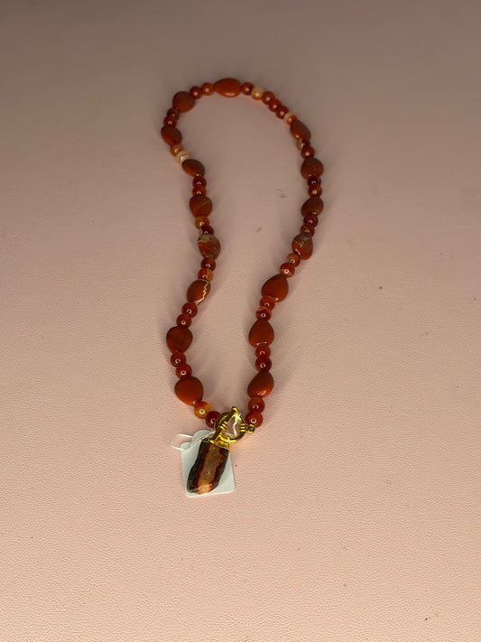 Mama Treasure's Handmade Carnelian and Red Jasper Necklace