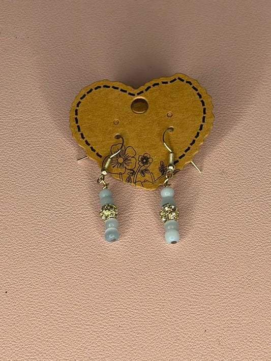 Mama Treasure's Handmade Blue Cats Eye Earrings
