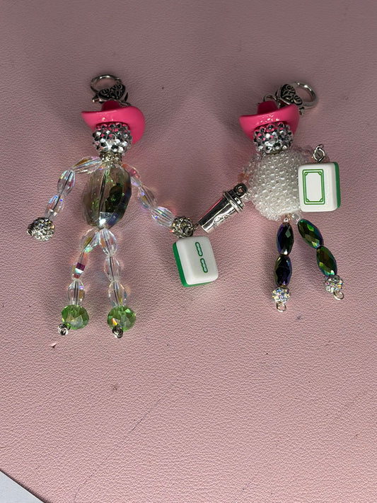 Mama Treasure's Handmade Mahjong Cowgirl Purse Charm Clip (intuitively chosen)
