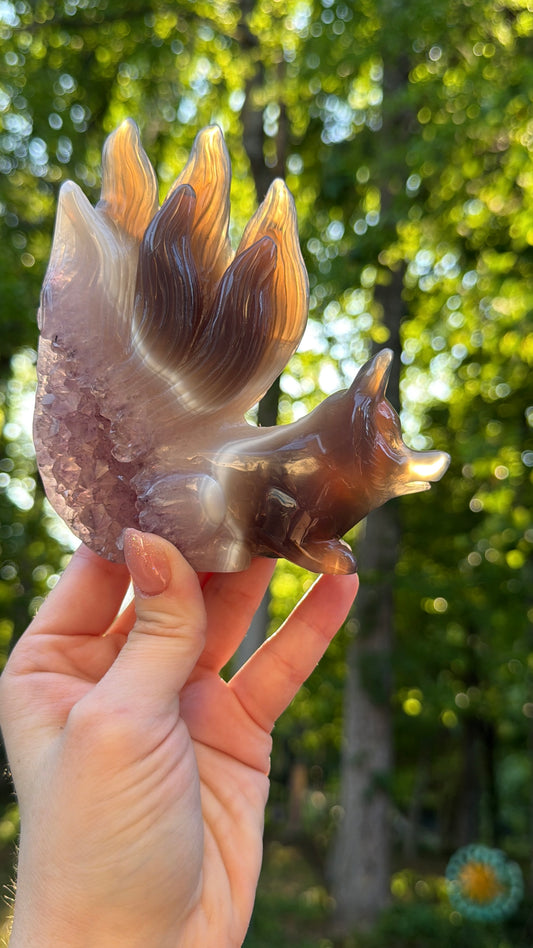 Druzy Amethyst 9 Tail Fox