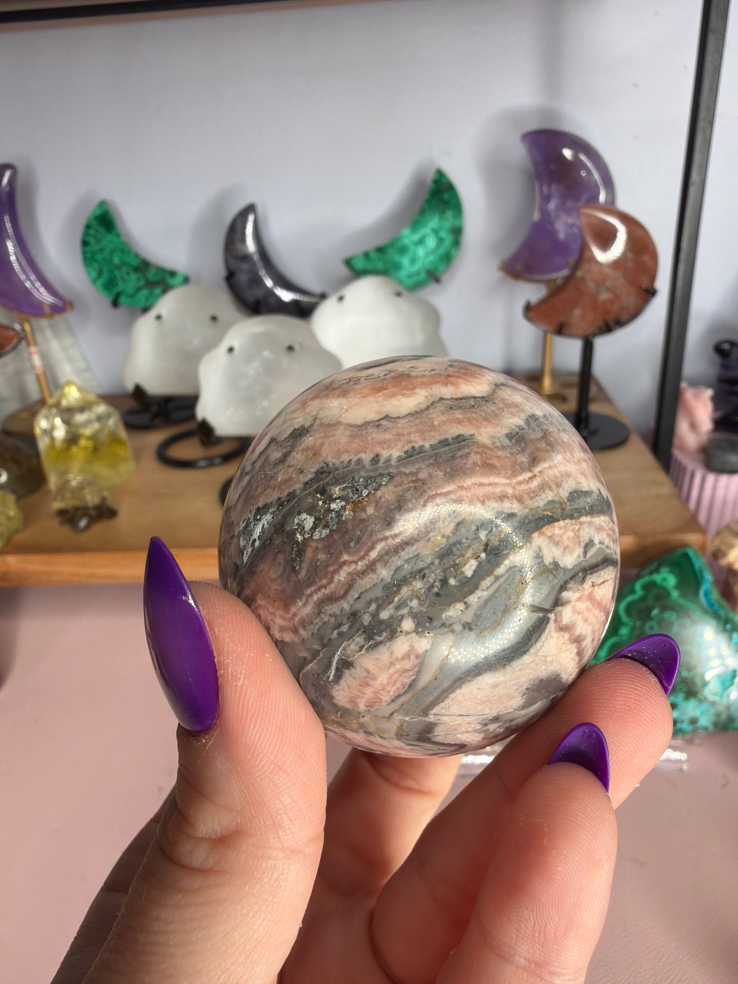 Rhodochrosite Sphere