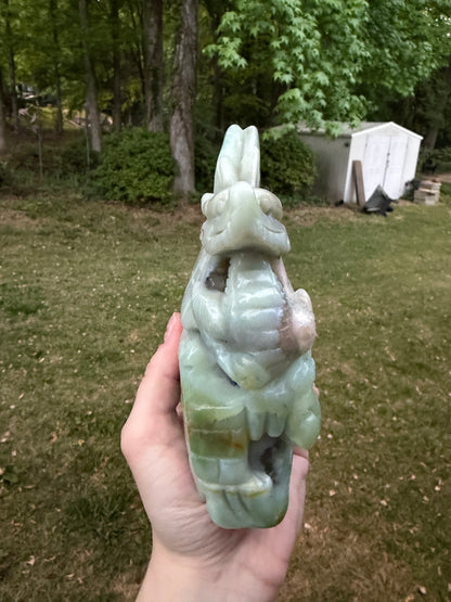 Green Flower Agate Dragon