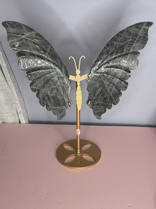 Labradorite Butterfly Wings on Stand