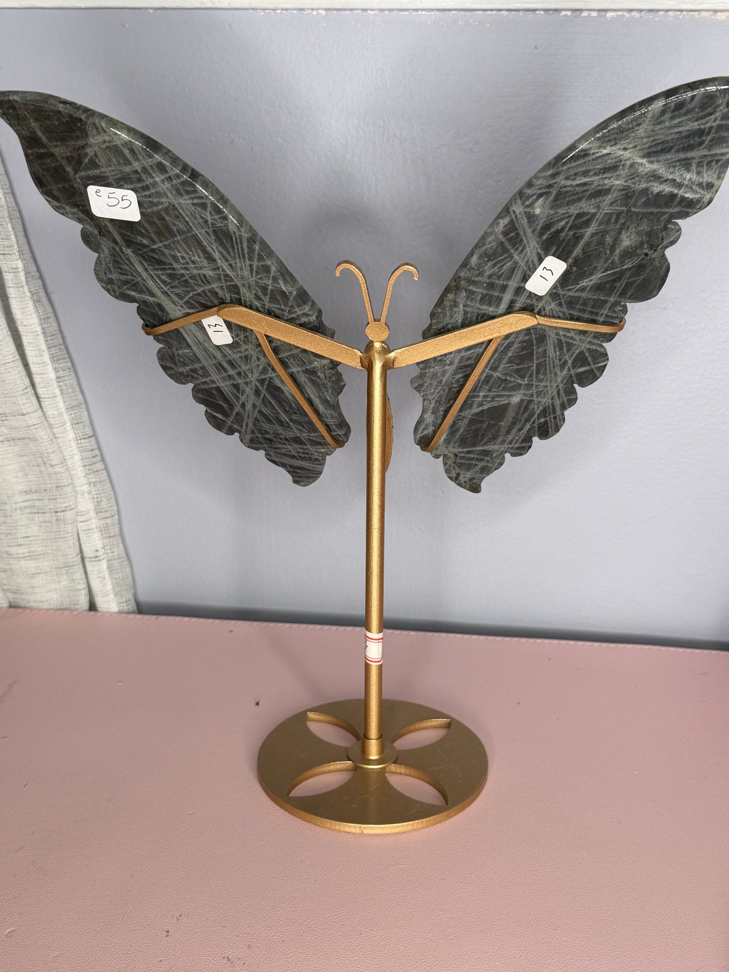 Labradorite Butterfly Wings on Stand