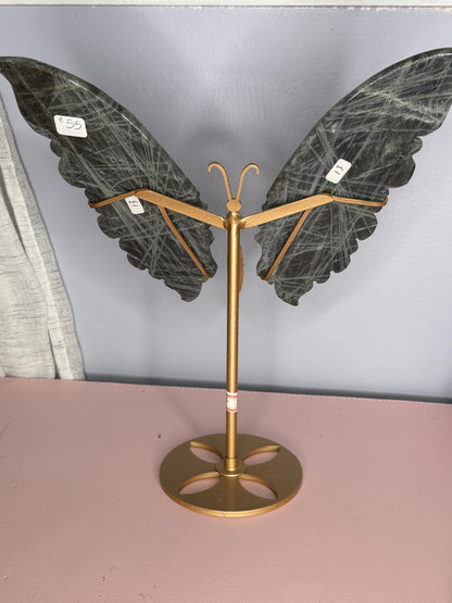 Labradorite Butterfly Wings on Stand