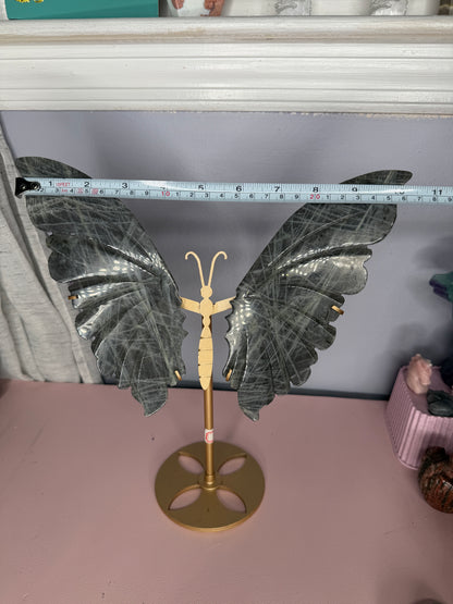 Labradorite Butterfly Wings on Stand