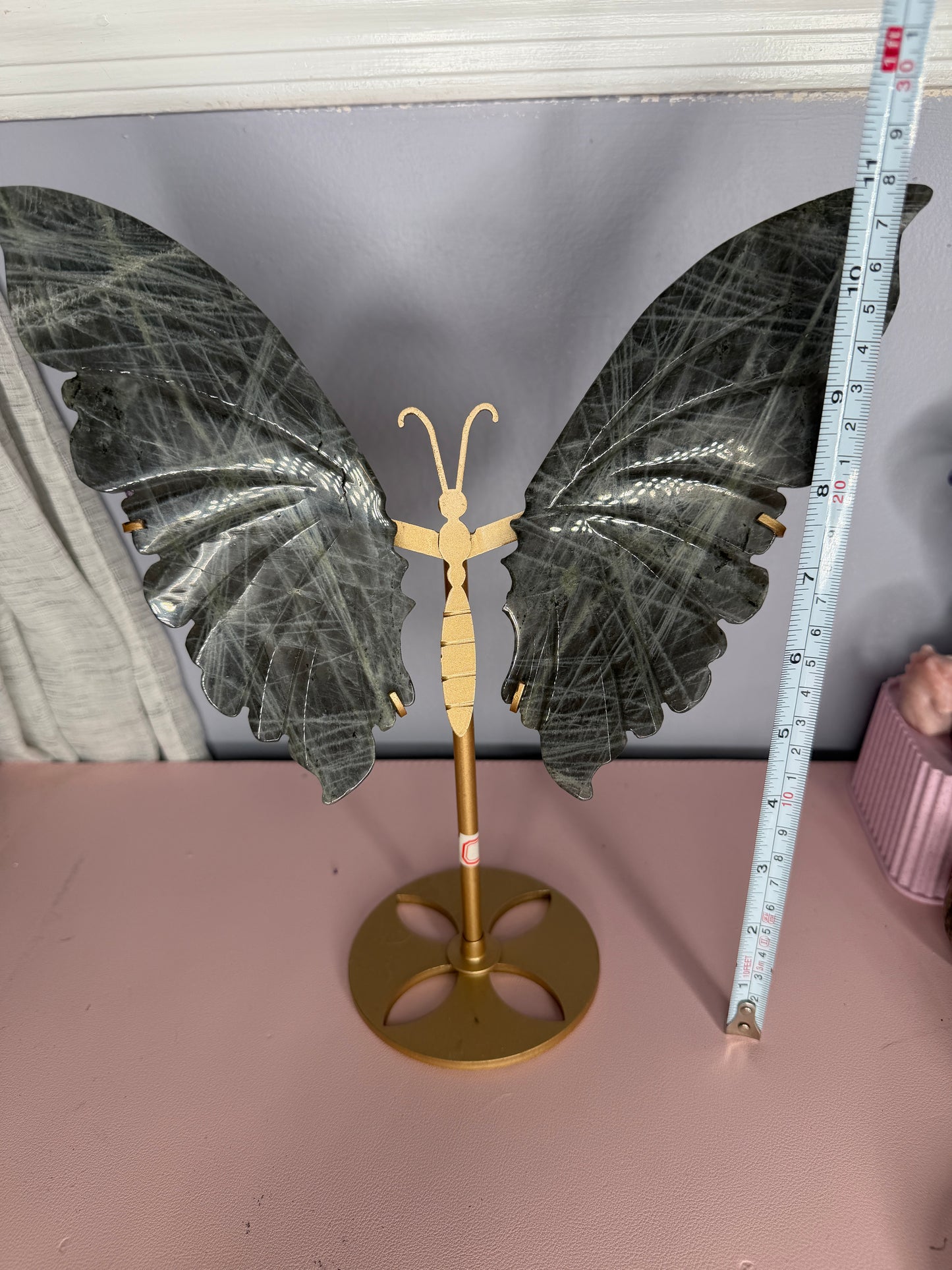 Labradorite Butterfly Wings on Stand