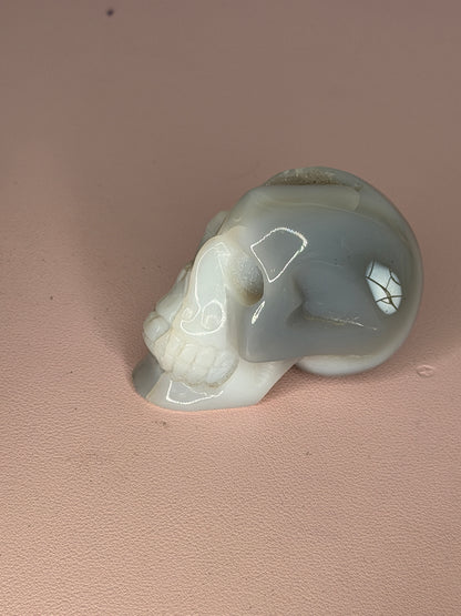 Druzy Agate Skull