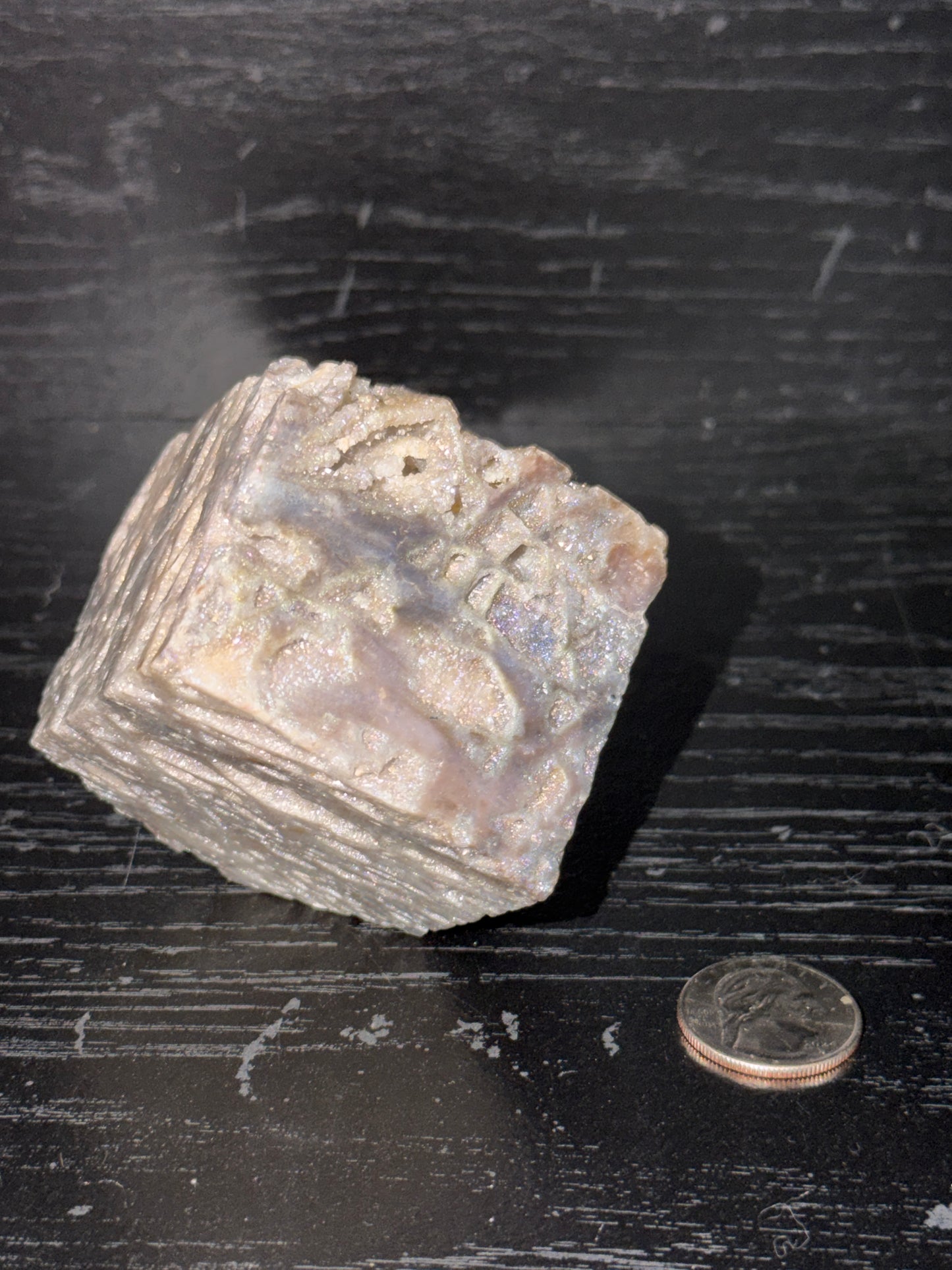 Aura Coated Sphalerite Floating Cube