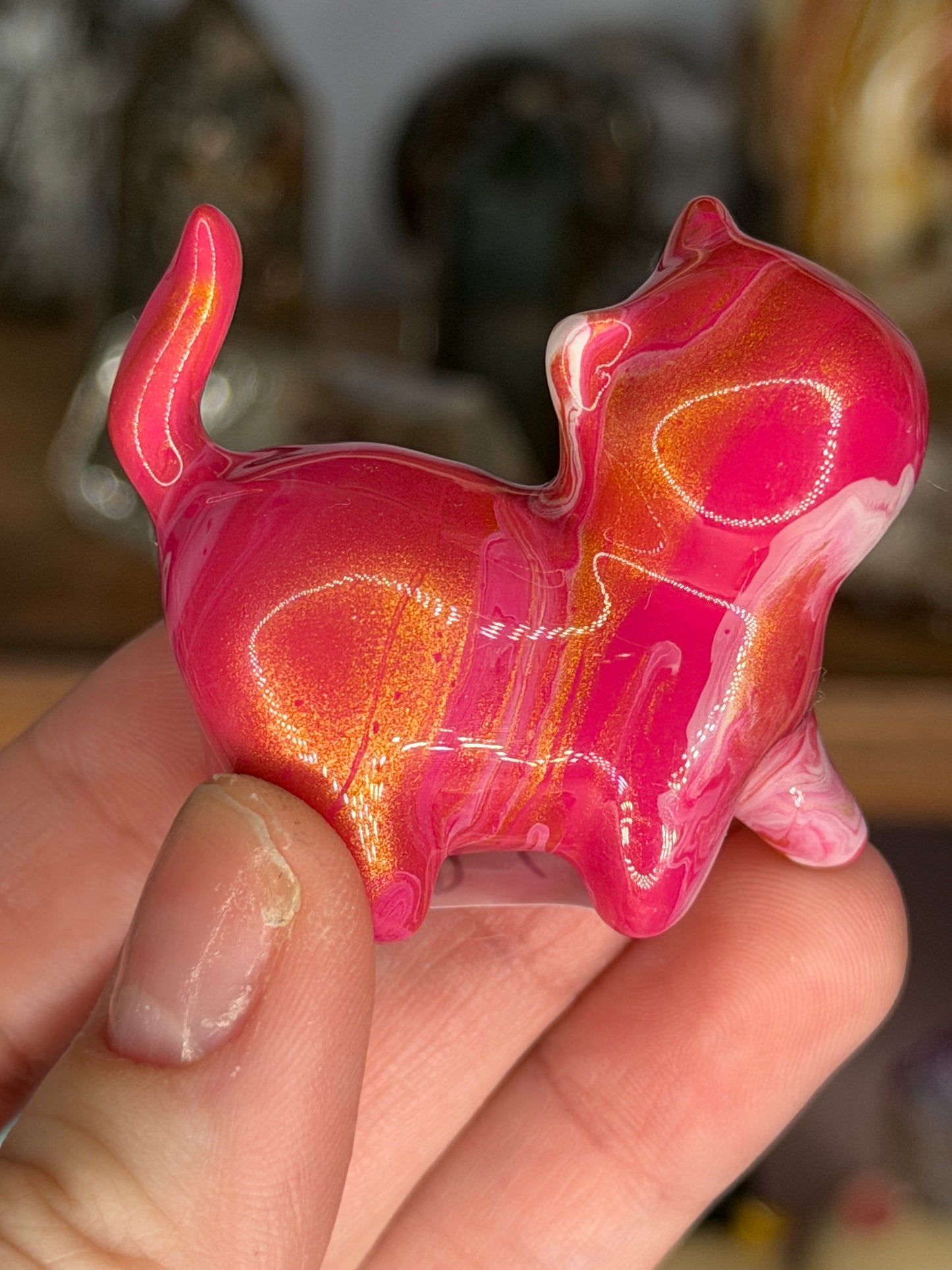 Da Qi Cat Pink & Gold