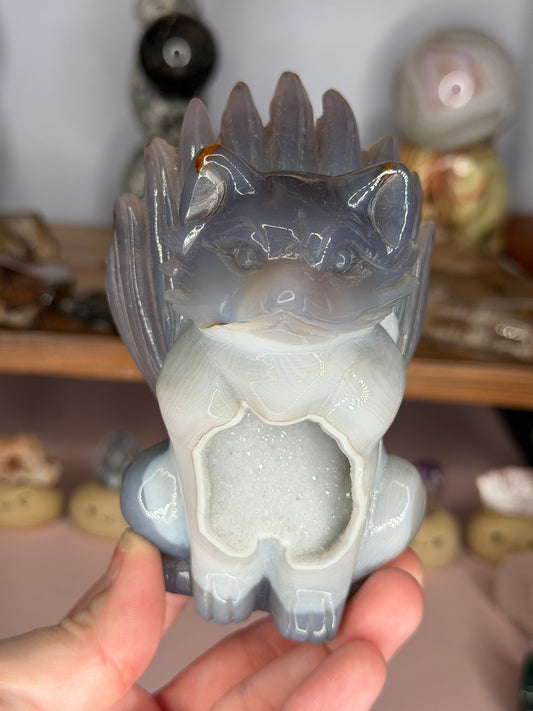 Druzy Agate 9 Tail Fox