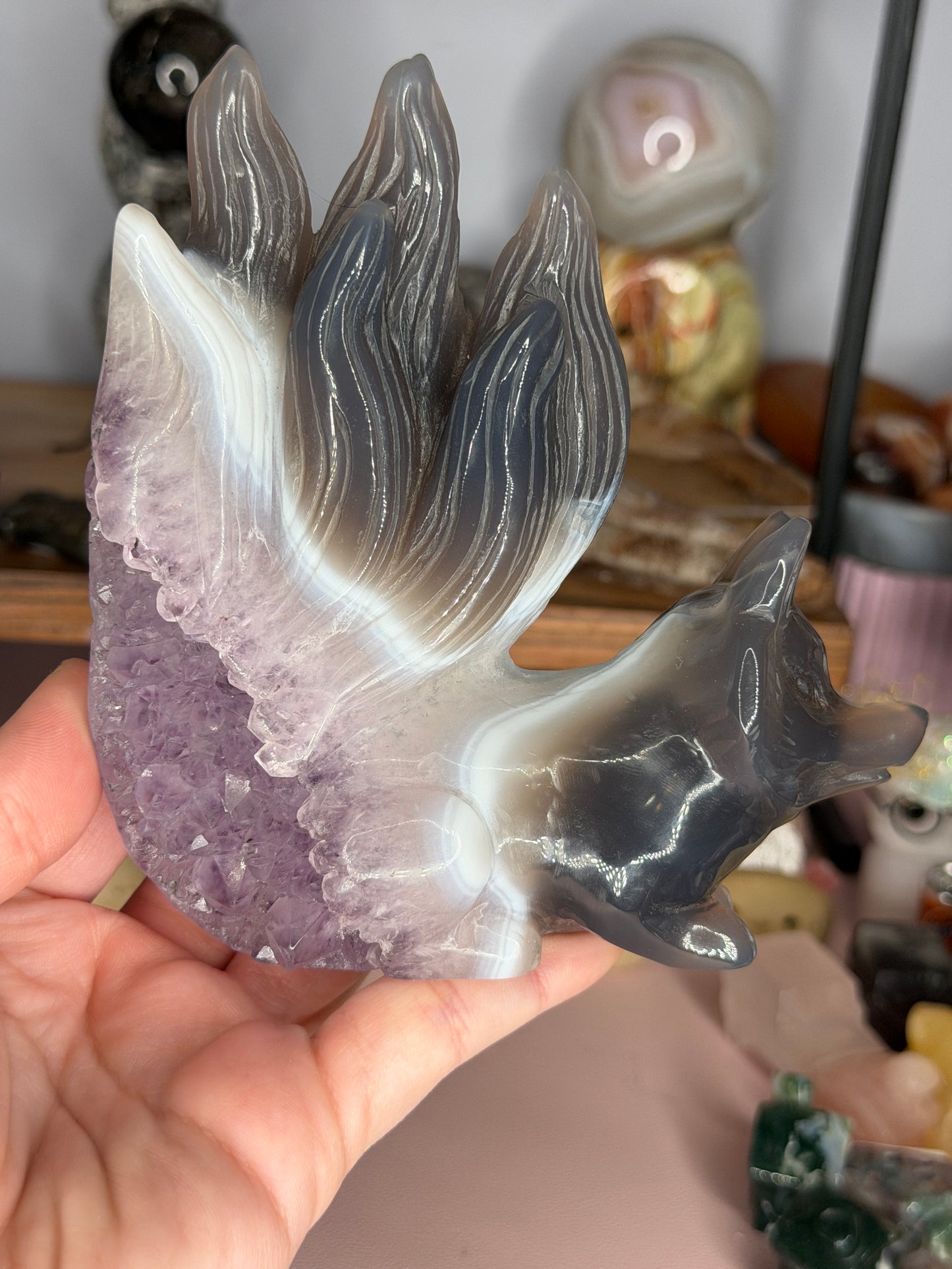 Druzy Amethyst 9 Tail Fox