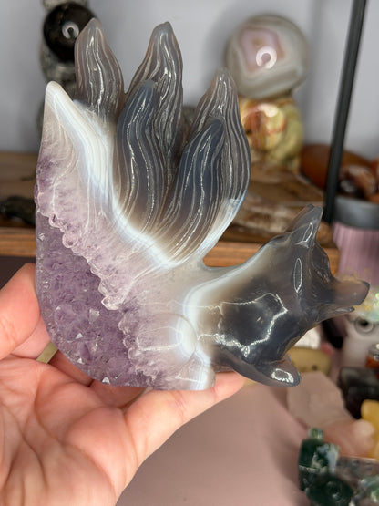 Druzy Amethyst 9 Tail Fox