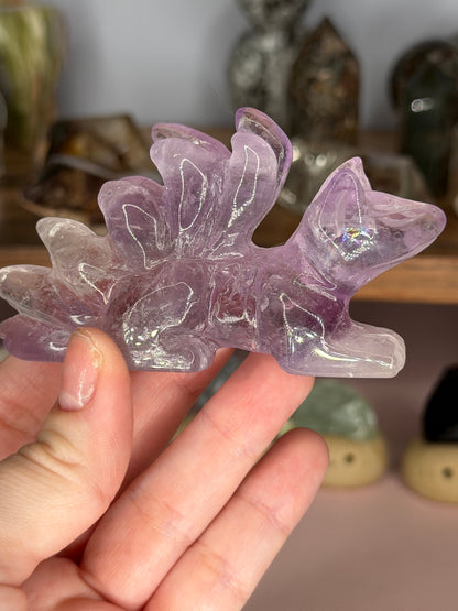 Amethyst 9 Tail Fox with Rainbow