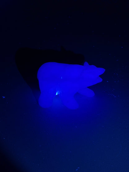 Fluorite Bear Carving (UV Reactive)