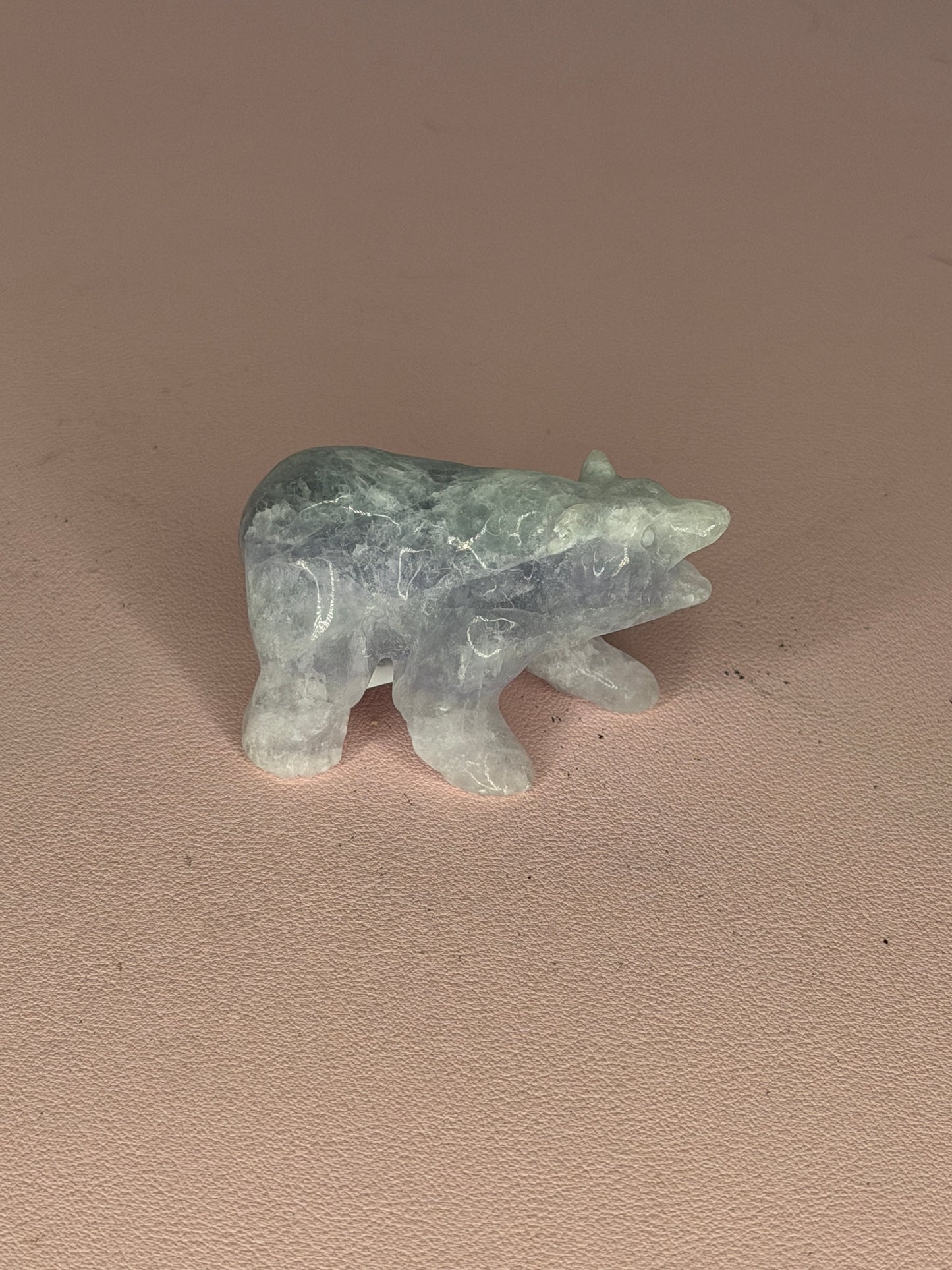 Fluorite Bear Carving (UV Reactive)