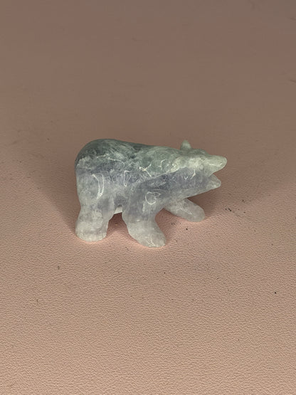Fluorite Bear Carving (UV Reactive)
