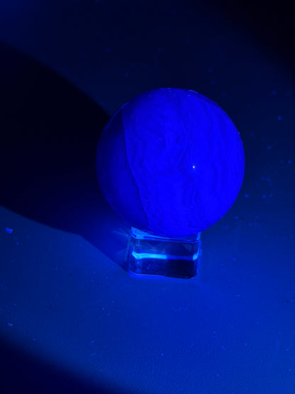 Fluorite Sphere with Pyrite Inclusions (UV Reactive)