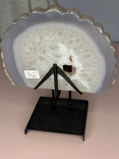 Druzy Agate Peacock on Stand