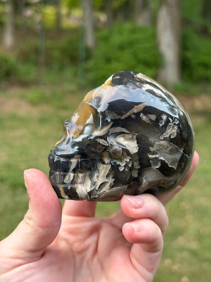 Volcano Agate Skull