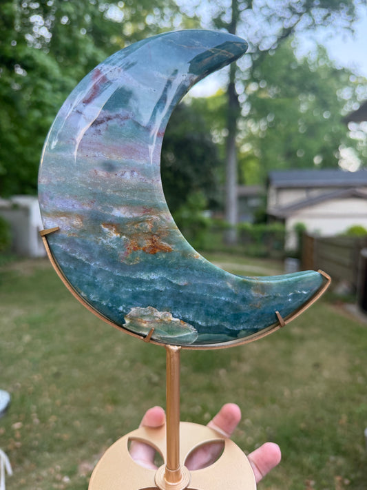 Ocean Jasper Moon Statement on Stand