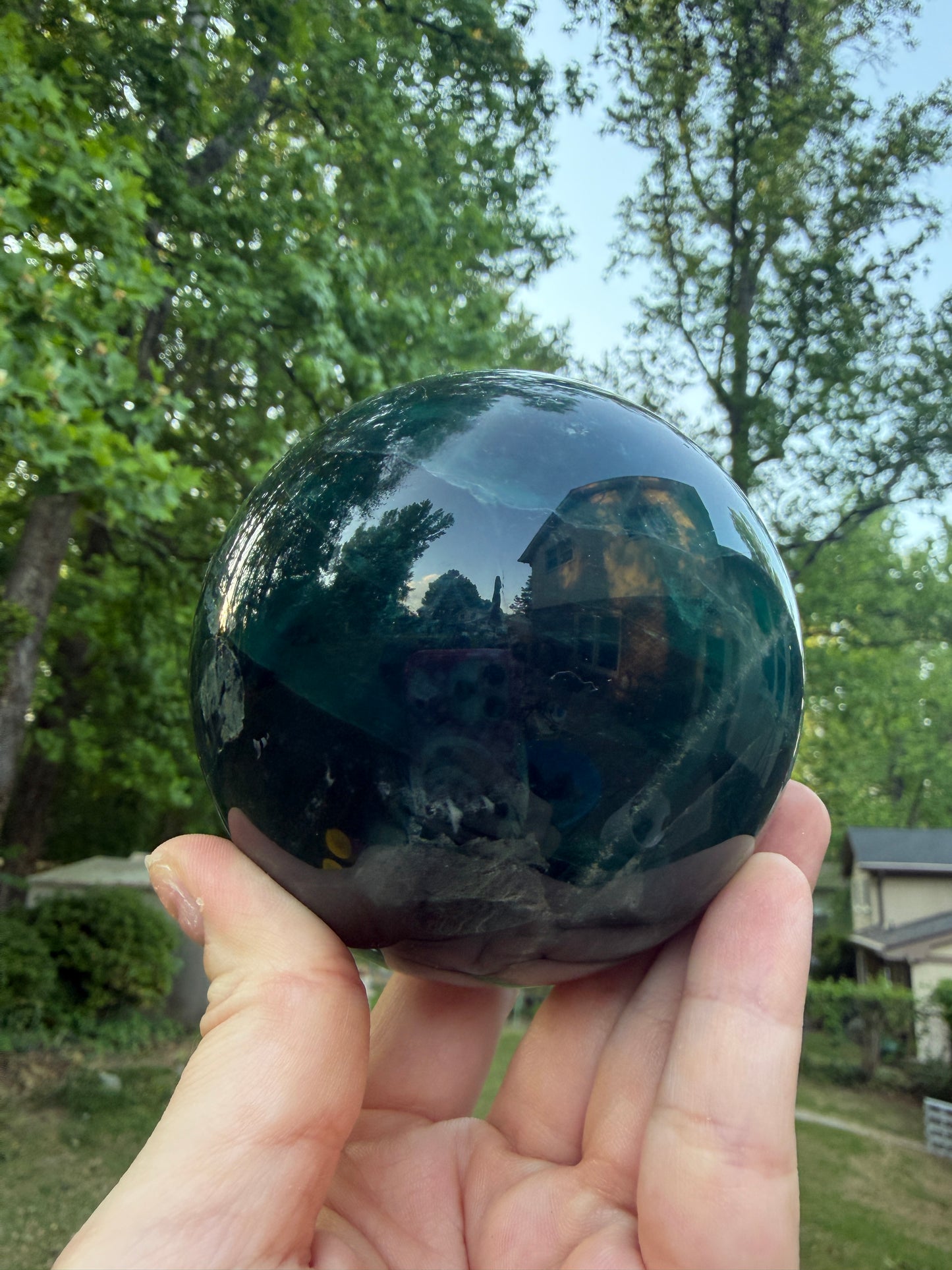 Blue Green Fluorite Sphere Large