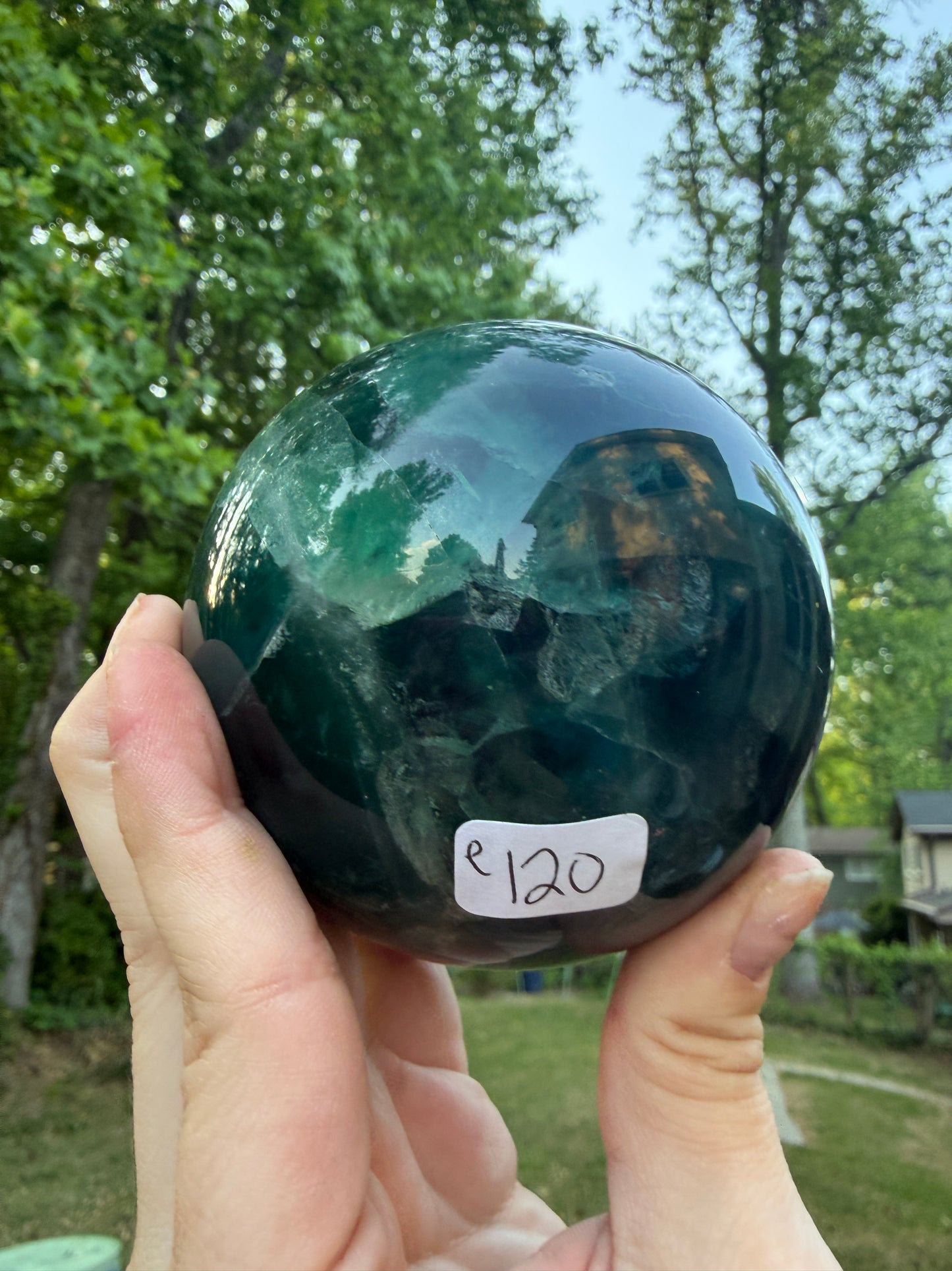 Blue Green Fluorite Sphere Large