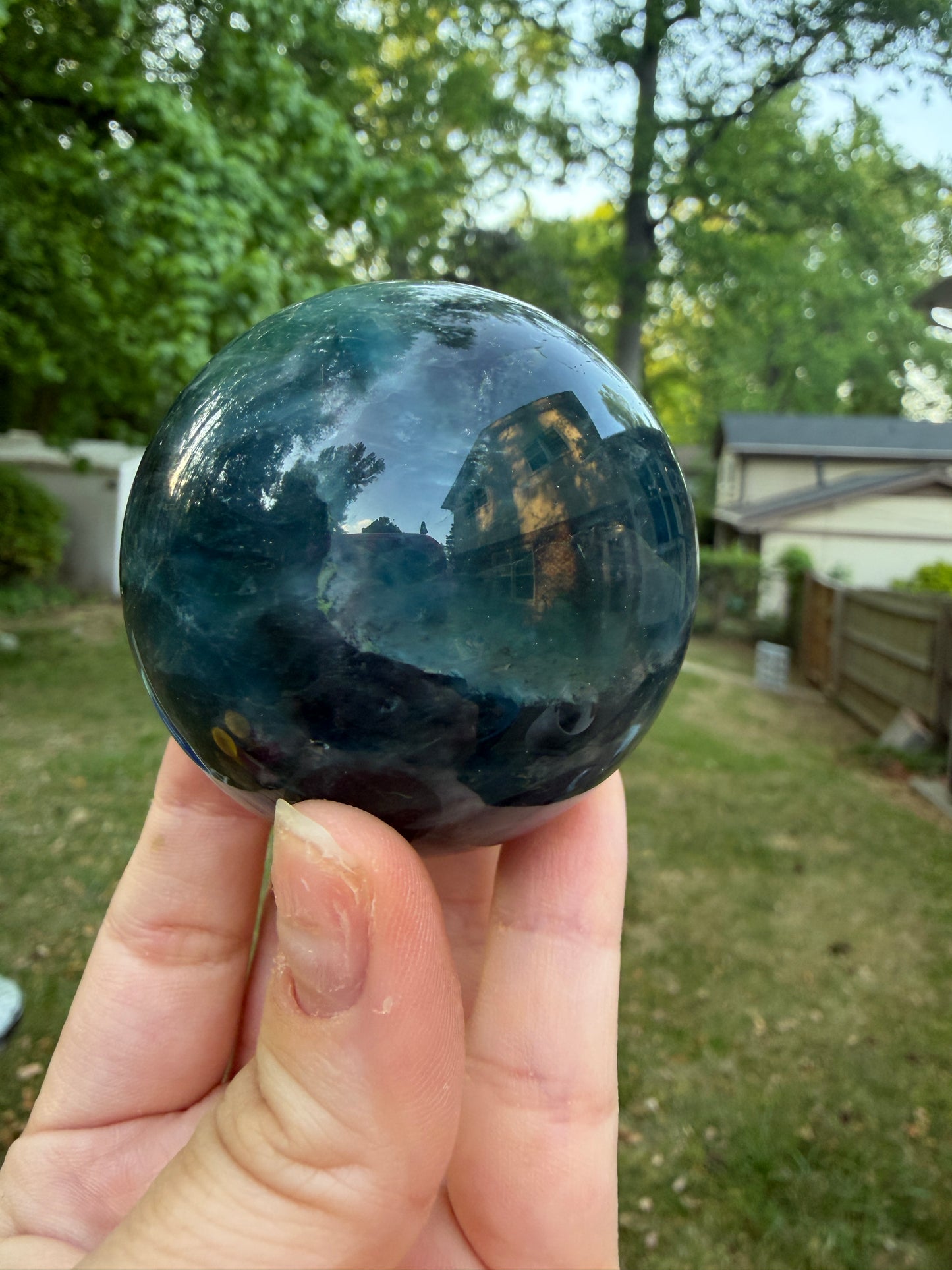 Blue Green Fluorite Sphere