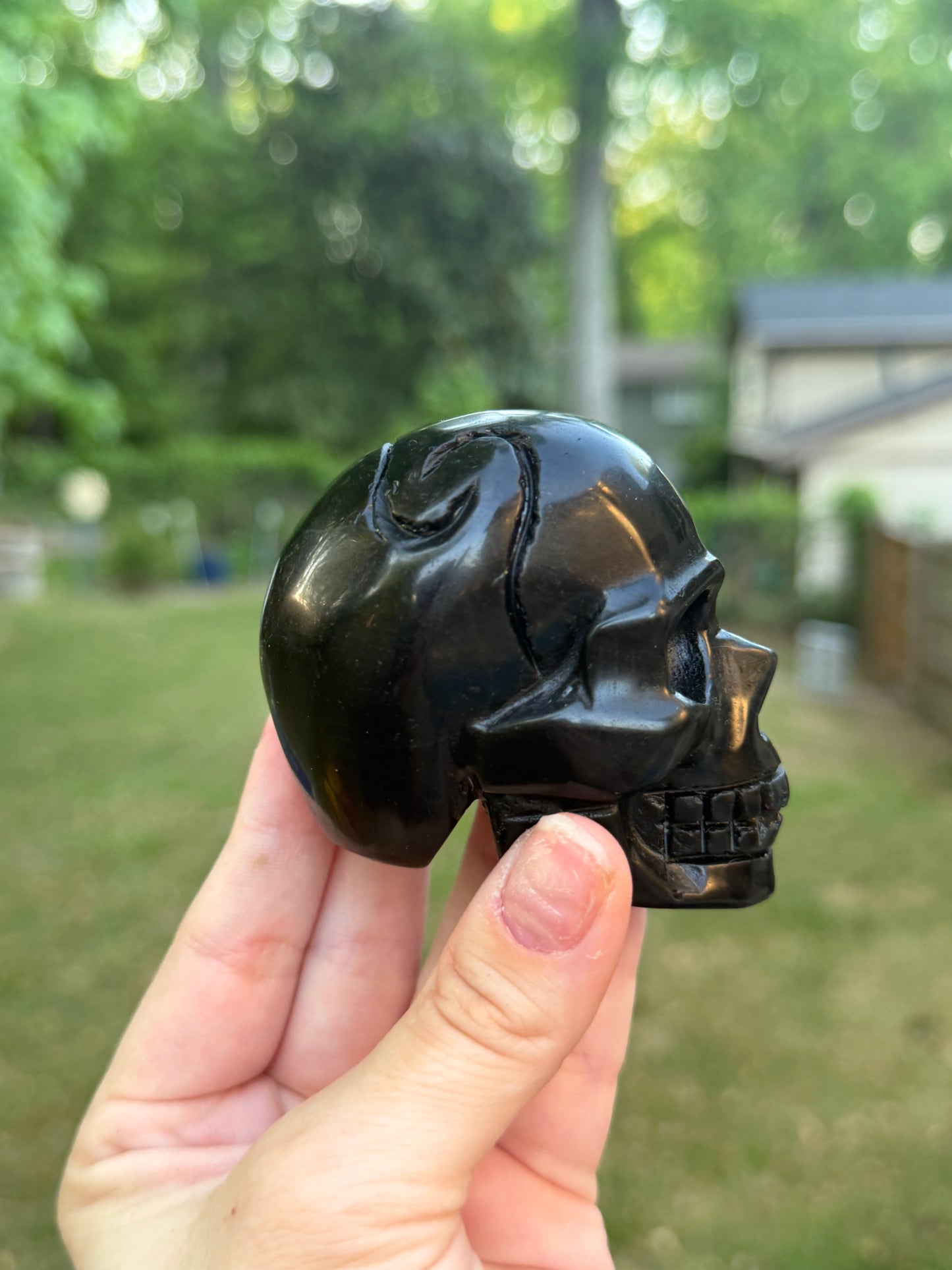 Rainbow Obsidian Skull
