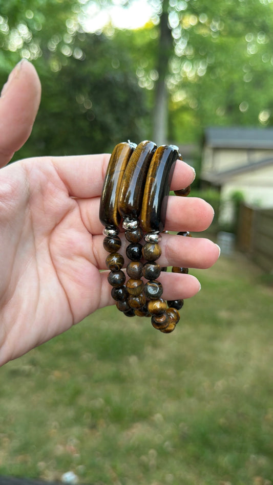 Bracelet - Tiger's Eye with Bangle Bead