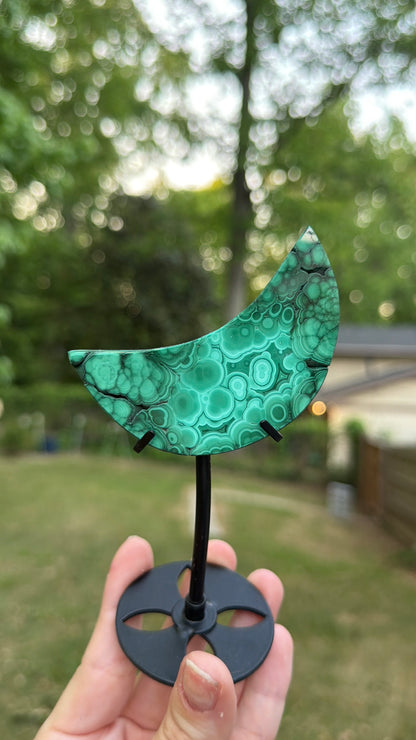 Malachite Moon on Stand