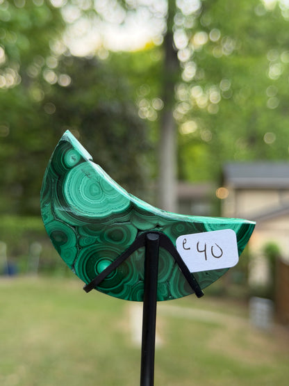 Malachite Moon on Stand