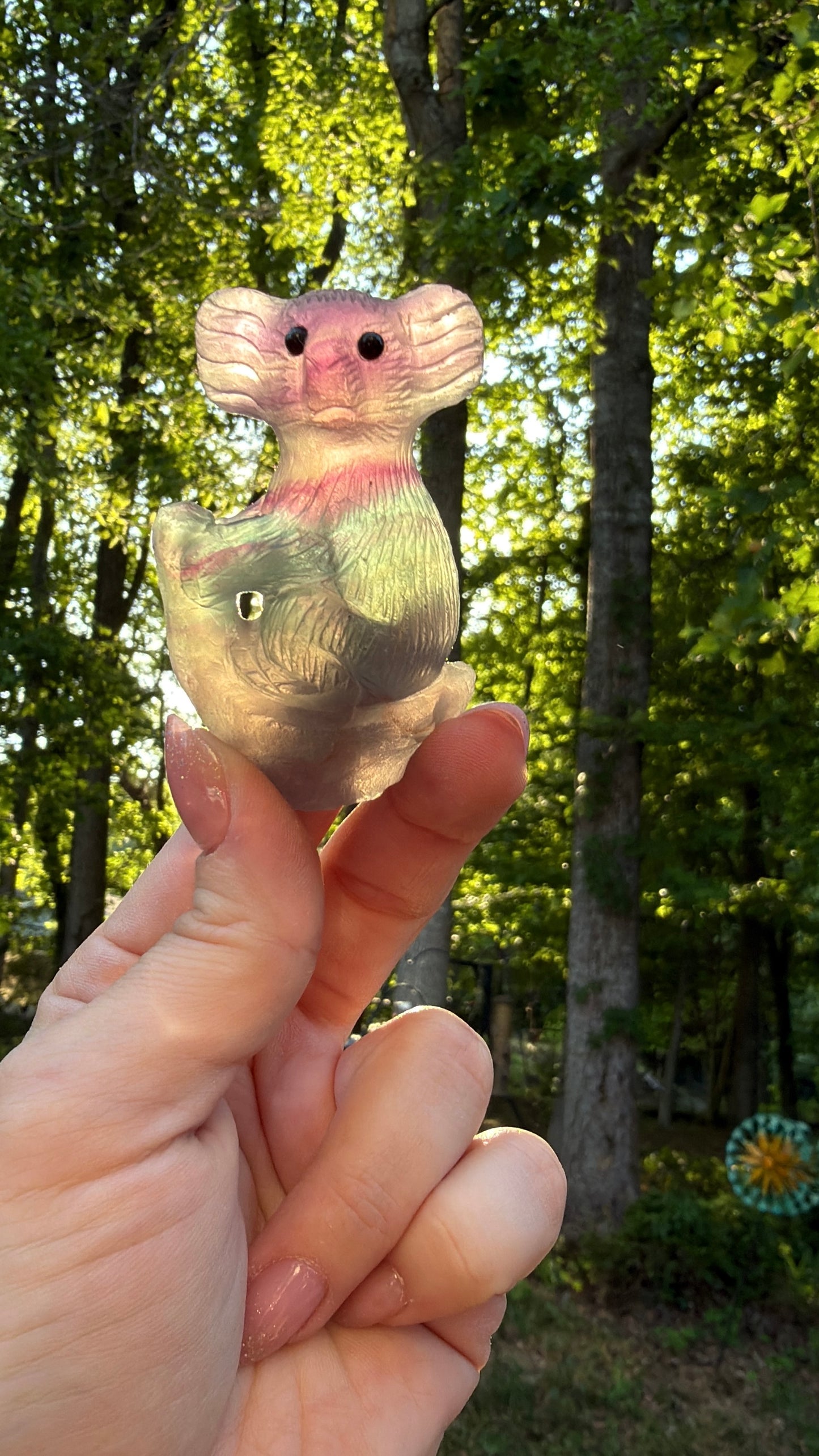 Fluorite Koala Carving