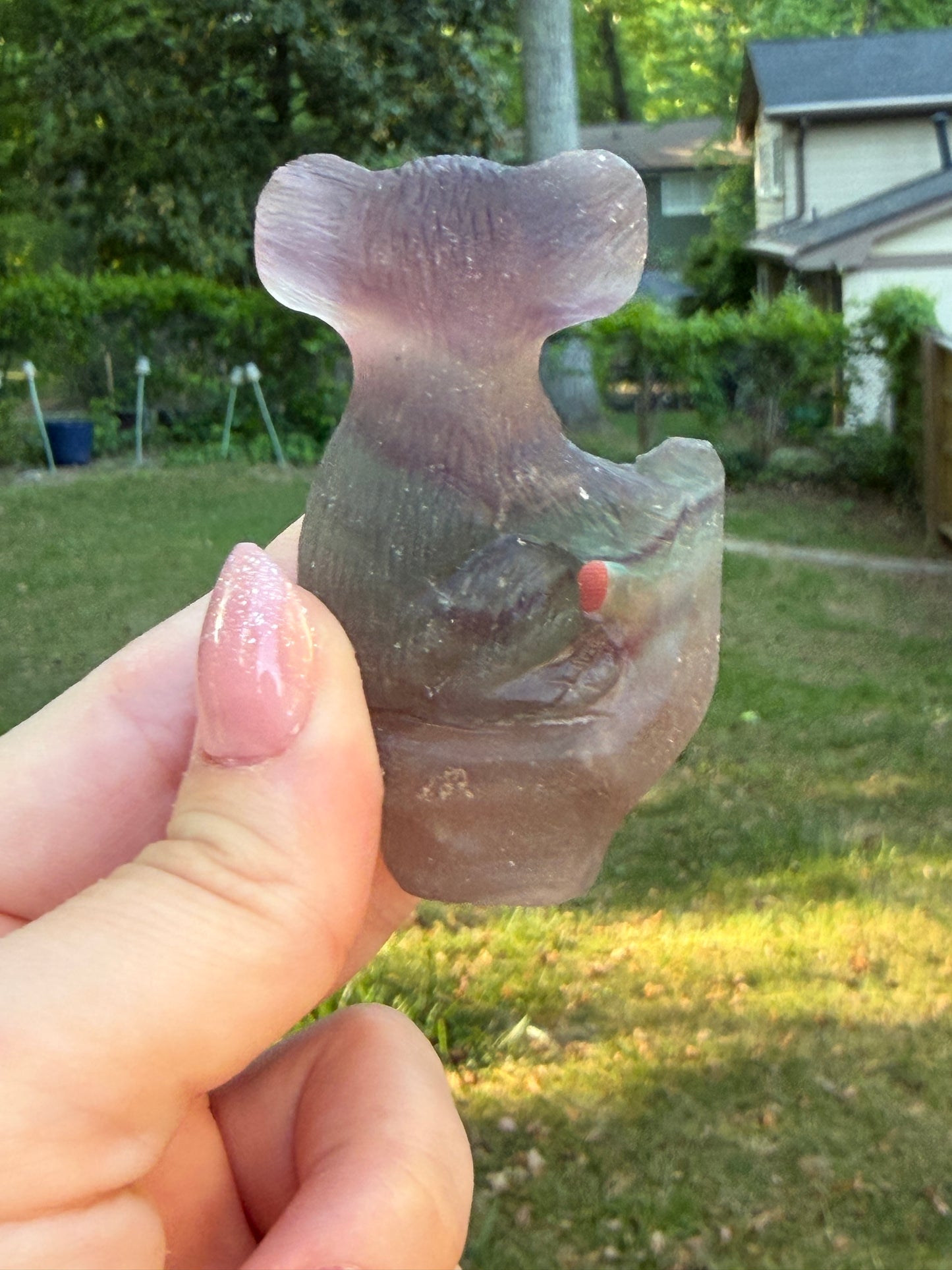Fluorite Koala Carving