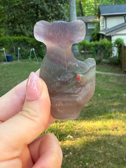 Fluorite Koala Carving