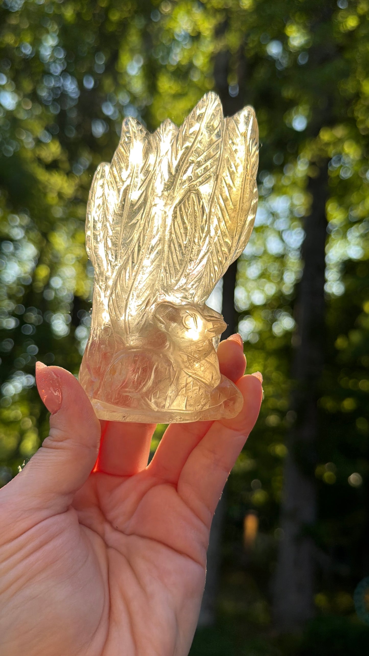 Citrine Nine Tail Fox Carving