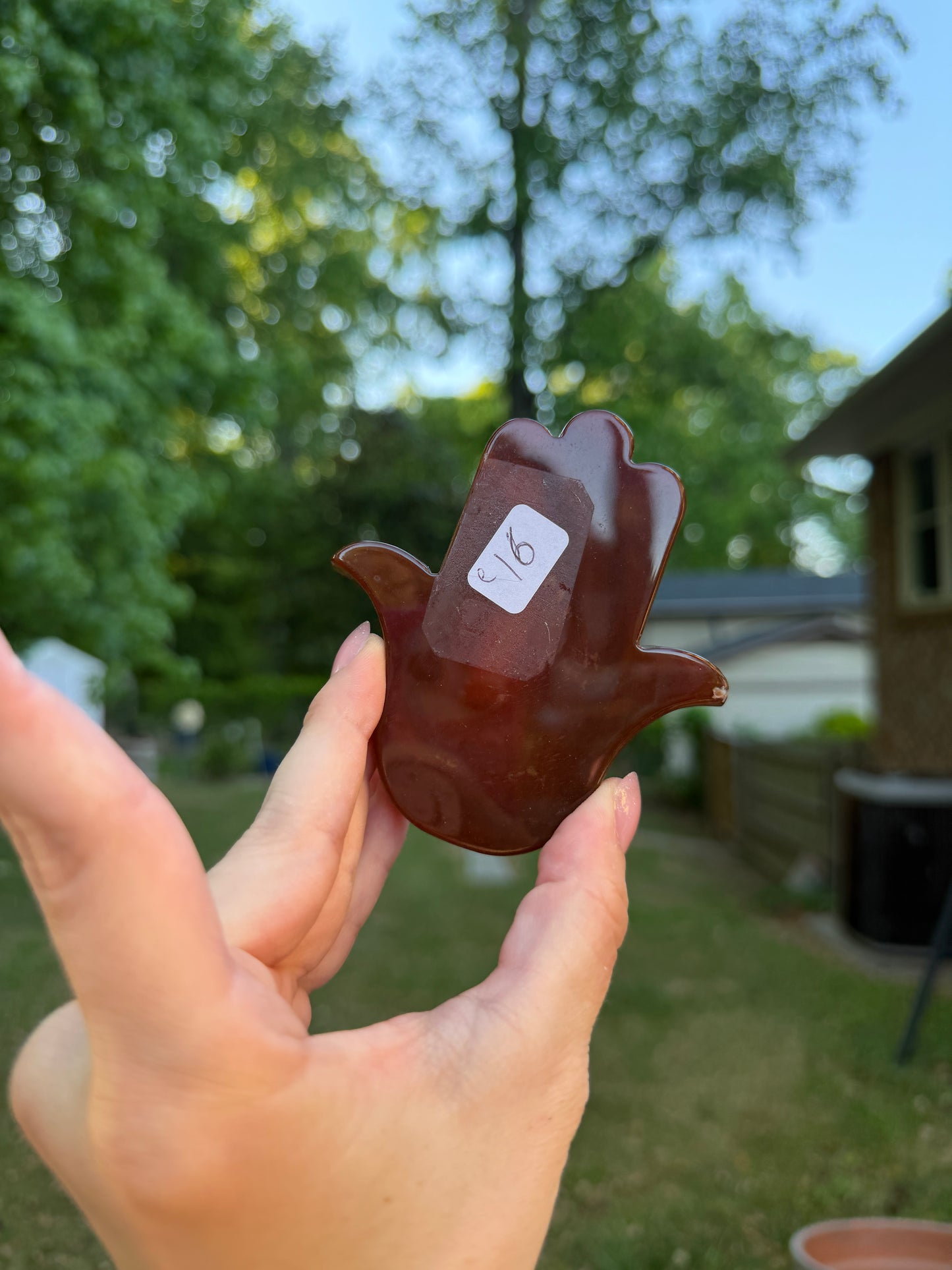 Carnelian Hamsa with Druzy