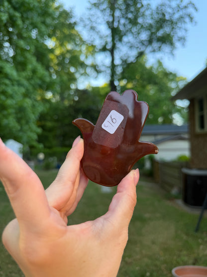 Carnelian Hamsa with Druzy
