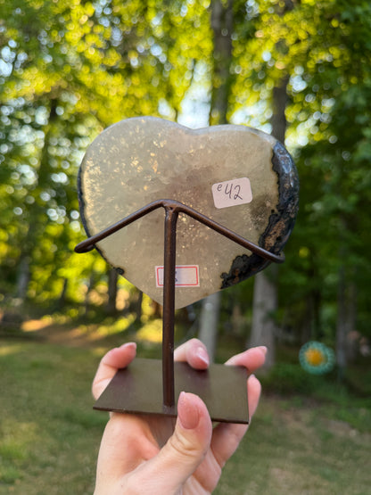 Amethyst Quartz Heart Statement