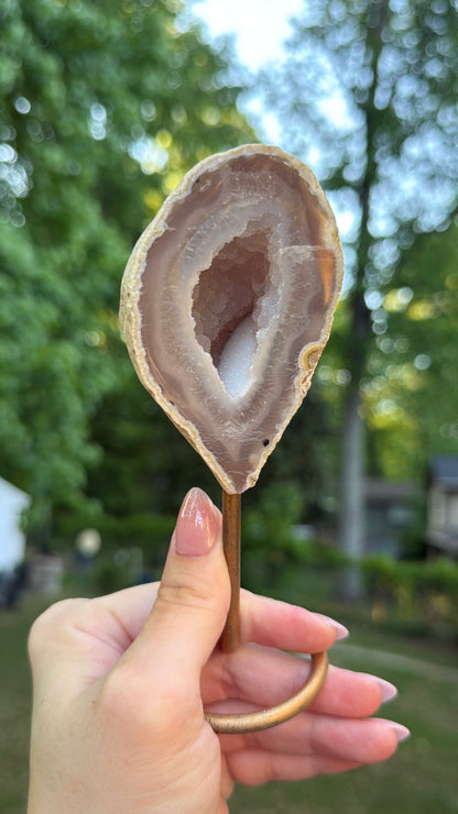 Sugar Druzy Agate Lollipop on Stand